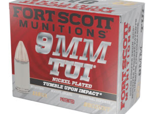 Fort Scott Munitions 9MM115SCVNIC Tumble Upon Impact (TUI)  9mmLuger 115gr Solid Copper Spun 20 Per Box/25 Case