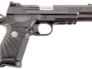 Wilson Combat EDCXLPR9A EDC X9L 9mm Luger 15+1 5" Black DLC Serrated Stainless Steel Slide, Black Aluminum Frame w/Beavertail & Picatinny Rail, Black G10 Starburst Grip
