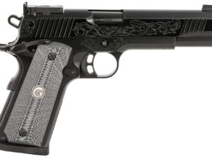 EAA GIRSAN 390098 MC1911 S Lux Full Size 45 ACP 8+,1 5" Black Steel Barrel, Black Chrome w/Engraving Serrated Slide, Black Chrome Engraved Steel Frame w/Beavertail, G10 Grips Ambidextrous