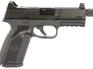 FN 66101375 510 Tactical Full Size Frame 10mm Auto 22+1, 4.71" Black Target Crown Steel Barrel, Black PVD Optic Cut/Serrated Steel Slide & Polymer Frame w/Picatinny Rail, Ambidextrous