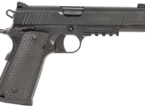 Girsan 392060 MC1911 S Untouchable Full Size 45 ACP 8+1 5" Black Steel Barrel, Black Serrated Steel Slide & Frame w/Beavertail & Picatinny Rail, Black Polymer Grip