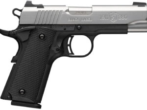 Browning 051119492 1911 Black Label Compact 380 ACP 8+1 3.63" Stainless Steel Barrel, Satin Stainless Steel Serrated Slide, Matte Black Polymer Frame, Black Polymer Grip