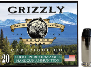 Grizzly Ammo GC10M10   10mmAuto 220gr Full Metal Jacket Flat Point 20 Per Box/10 Case