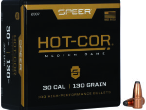 Speer 2007 Hot-Cor  30Cal 130gr Soft Point Flat Nose 100 Per Box/5 Case