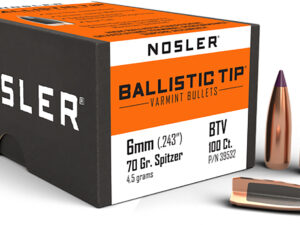 Nosler 39532 Ballistic Tip  6mm 70gr Spitzer Point 100/Box