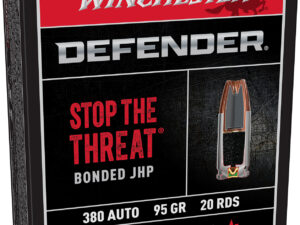 Winchester Ammo S380PDB Defender  380ACP 95gr Bonded Jacket Hollow Point 20 Per Box/10 Case