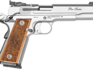 Smith & Wesson 178047 1911 Performance Center Pro  Full Size Frame 9mm Luger 10+1 5" Stainless Steel Barrel, Matte Silver Serrated Stainless Steel Slide & Frame w/Beavertail, Wood Grip