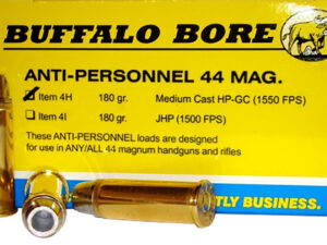 Buffalo Bore Ammunition 4H20 Anti-Personnel Strictly Business 44Rem Mag 180gr Medium Cast Hollow Point 20 Per Box/12 Case