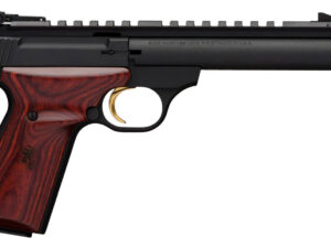 Browning 051527490 Buck Mark Field Target SR 22 LR 10+1 5.50" Black Threaded Bull Barrel, Matte Black Aluminum Frame, Picatinny Rail Receiver, Laminate Cocobolo Target Grip, Right Hand