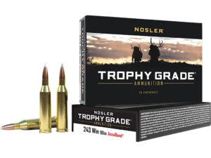 Nosler 48263 Trophy Grade  243Win 90gr Nosler AccuBond 20 Per Box/10 Case