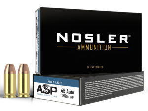 Nosler 51271 Assured Stopping Power Handgun 45ACP 185gr Jacketed Hollow Point 50 Per Box/10 Case