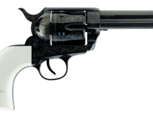 Traditions SAT73122LIB 1873 Liberty 45 Colt (LC) 6rd 4.75" Blued Engraved Steel White PVC Grip