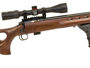 Crickett KSA20030 Model 722 Varmint Package Youth 22 LR 7+1 20" Blued Bull Barrel, Blued Steel Receiver, Fixed Thumbhole Walnut Stock, Includes Simmons 3-9x40mm Scope, Bipod, Case & Scope Rings