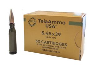 Wolf TelaAmmo Rifle Ammunition 5.45x39 65gr FMJ 2959 fps 30/ct