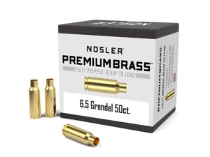 Nosler Unprimed Brass Rifle Cartridge Cases 6.5mm Grendel 50/ct