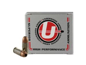 Underwood Hunting & Self Defense Handgun Ammunition 9mm Luger(+P) 124gr JHP 1225 fps 20/ct