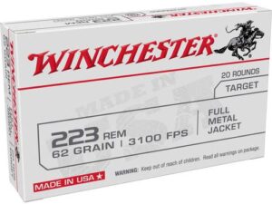 Winchester USA LC Rifle Ammunition .223 Rem 62 gr. FMJ 3100 fps 20/ct