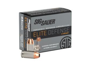 Sig Elite V-Crown Handgun Ammunition  .45 ACP 185 gr JHP 995 fps 20/ct