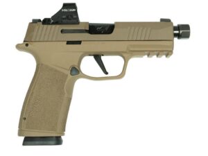 Sig P365 XMacro Handgun 9mm Luger 17rd Magazines (2) Threaded Barrel Two-Tone Tan XSeries Slide with Optic