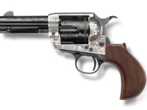 Pietta 1873 Alchimista Jr Handgun .45 Colt  6rd Capacity 3.5" Barrel Silver & Blue Engraved Checkered Grips