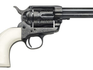 Taylors & Company 200059 1873 Cattleman Outlaw Legacy 357 Mag Caliber with 4.75" Barrel, 6rd Capacity Cylinder, Overall Blued Engraved Finish Steel & Ivory Synthetic Grip