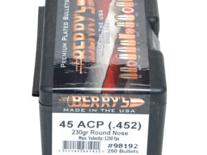 Berry's 98192 Superior Pistol 45Cal 230gr Round Nose 250/Box