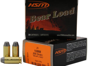 HSM 10MM9N20 Bear Load  10mm Auto 200 gr Lead Round Nose Flat Point 20 Per Box/ 20 Case
