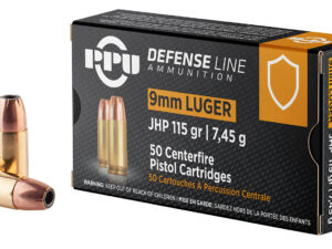 PPU PPD91 Defense  9mmLuger 115gr Jacketed Hollow Point 50 Per Box/20 Case