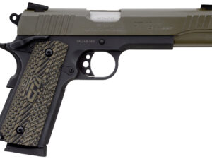 Taurus 1191101MGVZ 1911  45 ACP 8+1 5" Barrel, Matte Black Finish Beavertail Frame, Serrated Mil-Spec Green Cerakote Slide & Brown VZ Operator II Grip