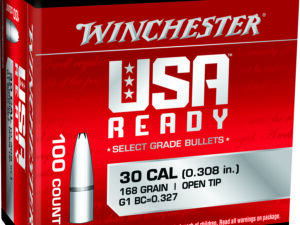 Winchester Ammo WBR30168 Centerfire Rifle  308Win 168gr Open Tip 100 Per Box/10 Case