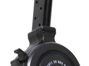 Iver Johnson Arms IJ1911DRUM45 1911  28rd Drum 45 ACP Black Metal w/Polymer Floor Plate