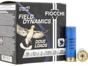 Fiocchi 16GT75 Field Dynamics Dove & Quail 16Gauge 2.75" 1oz 7.5Shot 25 Per Box/10 Case