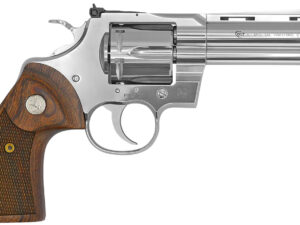 Colt Mfg PYTHONSP4WTS Python  38 Special/357 Mag 6 Shot 4.25" Stainless Vent Recessed Target/Vent Rib Barrel, Cylinder & Frame, Walnut w/Colt Medallion Grip