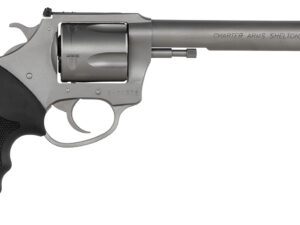 Charter Arms 74460 Bulldog Target Large 44 Special, 5 Shot 6" Matte Stainless Steel Barrel, Cylinder & Frame w/Black Finger Grooved Rubber Grip