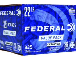 Federal 725 Champion Training Value Pack 22LR 36gr Copper Plated Hollow Point 325 Per Box/10 Case