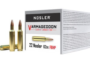 Nosler 65180 Varmageddon  22Nosler 62gr Flat Base Hollow Point 50 Per Box/5 Case