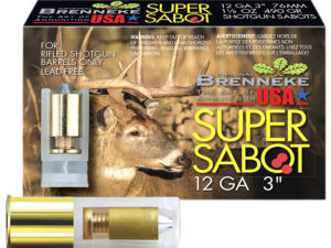 Brenneke SL123SUS SuperSabot  12Gauge 3" 1 1/8oz Sabot Slug Shot 5 Per Box/50 Case