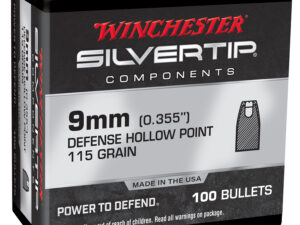 Winchester Ammo WB9ST115X Centerfire Handgun Reloading 9mm 115gr Silvertip Hollow Point 100 Per Box/10 Case