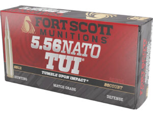 Fort Scott Munitions 556055SCV Tumble Upon Impact (TUI)  5.56x45mmNATO 55gr Solid Copper Spun 20 Per Box/25 Case