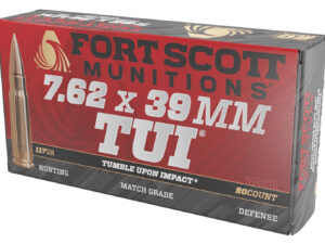 Fort Scott Munitions 762X39117SCV Tumble Upon Impact (TUI) Rifle 7.62x39mm 117gr Solid Copper Spun 20 Per Box/10 Case