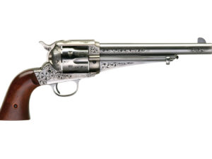 Taylors & Company 550394 1875 Army Outlaw 44-40 Win Caliber with 7.50" Barrel, 6rd Capacity Cylinder, Overall White Engraved Finish Steel & Walnut Grip