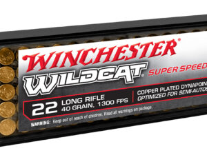 Winchester Ammo WW22LRSSD Wildcat Super Speed 22LR 40gr Copper Plated DynaPoint 100 Per Box/20 Case