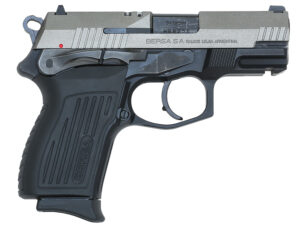 Bersa TPR9CDT TPRC  Compact Frame 9mm Luger 13+1, 3.50" Black Steel Barrel, Nickel Cerakote Serrated Steel Slide, Matte Black Aluminum Frame w/Beavertail, Ambidextrous