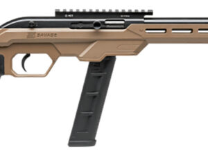 Savage Arms 45125 64 Precision Full Size 22 LR 20+1 16.50" Matte Black Heavy Threaded Barrel, Matte Black Picatinny Rail Carbon Steel Receiver, M-LOK Handguard, Flat Dark Earth Chassis Synthetic Stock