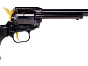 Heritage Mfg RR22B4-GLD Rough Rider  22 LR 6 Shot 4.75" Black Oxide Alloy Steel Barrel, Black w/Gold Accents Zinc Alloy Frame, Black Oxide Cylinder, Black Laminate Wood Grip