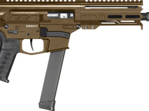 CMMG 99A68A2MB Dissent MKGS 9mm Luger 33+1 6.50", Midnight Bronze Rec, Picatinny Brace Adapter, 5.50" M-LOK Handguard, Left Side Charging Handle, Zeroed Linear Comp, TriggerTech Trigger