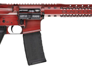 Black Rain Ordnance BROWTPRB Spec 15+ We The People 5.56x45mm NATO 30+1 16", Red Battleworn with Deep Engraving, 15" Slim M-LOK, Magpul Grip/Carbine Stock, Castle Flash Hider