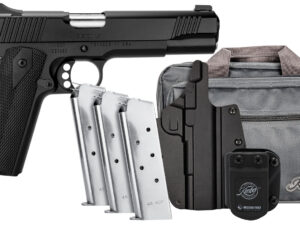Kimber Mfg.,inc 3700812 Custom LW Club Bundle 45ACP 7+1 5" Front Serrations Stainless Slide KimPro Black F/S Rubber Grip