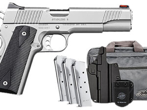 Kimber Mfg.,inc 3200007 Stainless II Club Bundle 45ACP 7+1 5" Satin Silver Front Serrations Stainless Steel Slide Black Synthetic Grip
