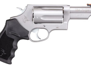 Taurus 2-441039T Judge  Compact 45 Colt (Long Colt)/410 Bore 5rd Shot 3" Matte Stainless Steel Barrel, Cylinder & Frame, Black Ribber Grip, Transfer Bar Safety, Exposed Hammer